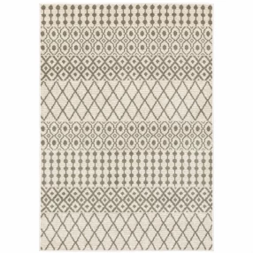 power loom stain resistant area rug with grey pattern and symmetrical design