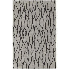 tufted handmade stain resistant area rug with symmetrical design and neutral tones