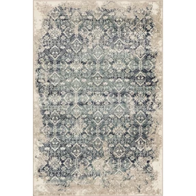 blue ivory oriental dhurrie area rug with rectangle pattern and beige textile