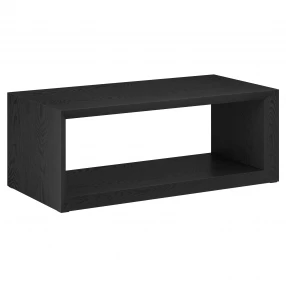 48" Black Coffee Table With Shelf