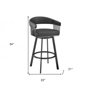 25" Iron Swivel Low Back Counter Height Bar Chair