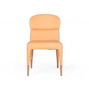 Set of Two Peach Rosegold Dining Chairs