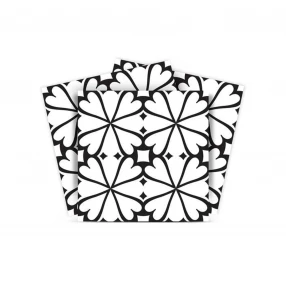 5" X 5" Black and White Clove Peel and Stick Removable Tiles