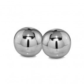 Set Of Two Shiny Polished Aluminum Spheres