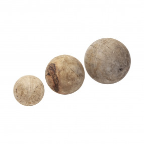 Set Of Three Wooden Spheres