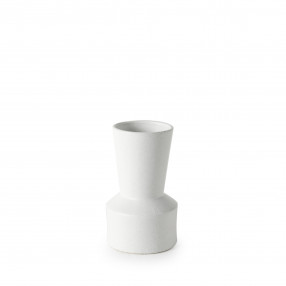 9" White Contempo Deco Ceramic Vase