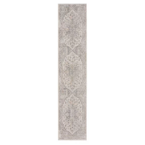 oriental power loom washable runner rug with brown beige pattern