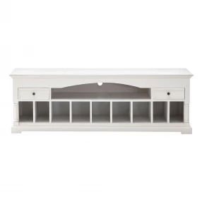 71" Classic White And White Solid Console Table With Storage