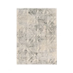 polypropylene ivory or grey area rug with rectangle pattern