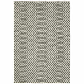 stain resistant indoor outdoor area rug with grey rectangle pattern