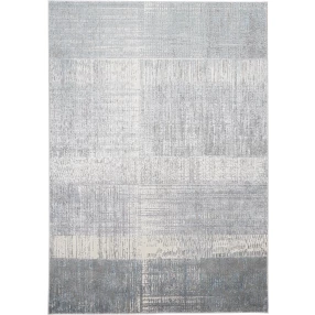 white gray blue abstract area rug with beige and brown pattern