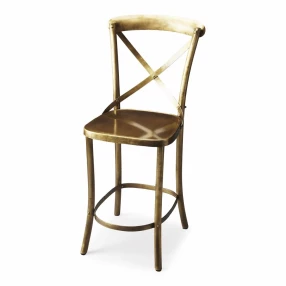 24" Gold Iron Bar Chair