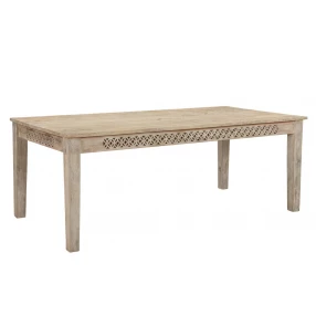 71" White Solid Wood Dining Table