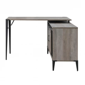 48" Gray and Black L Shape Writing Desk