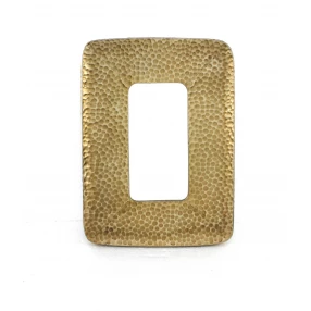 Gold Rectangle Accent Metal Mirror