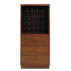 24" Brown Standard Display Stand With Three Drawers