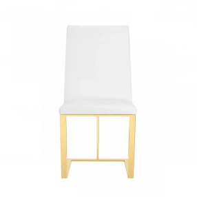 White Gold Contemporary Dining Chair