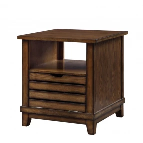 26" Oak Manufactured Wood Square End Table