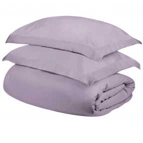 Pink Lavender King Cotton Blend 300 Thread Count Washable Duvet Cover Set
