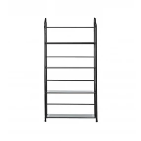 Black Four Shelf Metal Standing Book Shelf
