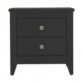 24" Black Wengue Two Drawer Nightstand