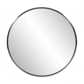 32" Brushed Titanium Round Wall Mirror