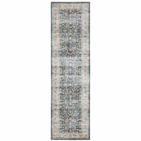 stain resistant non skid runner rug with rectangle pattern and symmetrical design