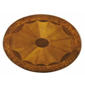25" Brown Oval Coffee Table With Shelf