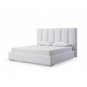 King Size White Upholstered Velvet Bed Frame