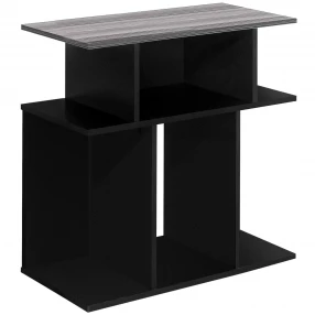 24" Black And Gray End Table With 6