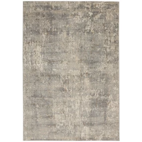 5' X 7' Beige And Grey Abstract Power Loom Non Skid Area Rug