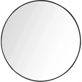32" Black Round Framed Accent Mirror