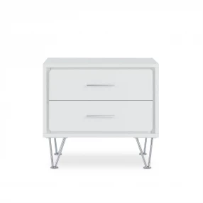 20" White Nightstand With Manufactured Wood Top