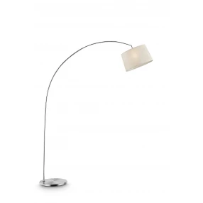 arched floor lamp with white drum shade