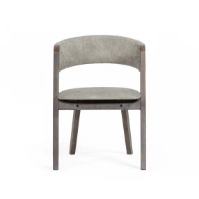 Set of Two Gray Wenge Dining Chairs