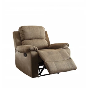 38" X 38" X 39" Taupe Polished Microfiber Fabric Recliner