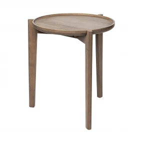 24" Brown Round End Table