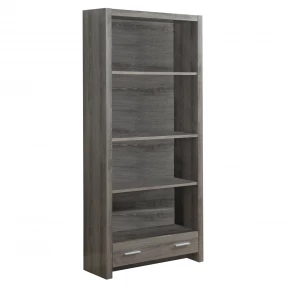 taupe wood barrister bookcase drawer with shelving and cabinetry