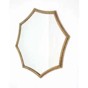 33" Gold Octagon Metal Framed Accent Mirror