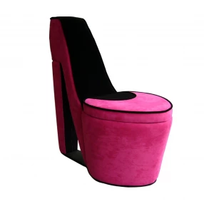 32" Pink Faux Suede Side Chair