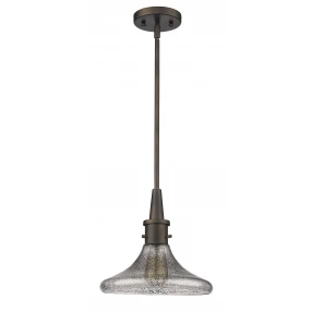 Antique Bronze Hanging Light with Pebbled Glass Shade