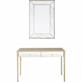 48" Champagne Mirrored Glass Console Table