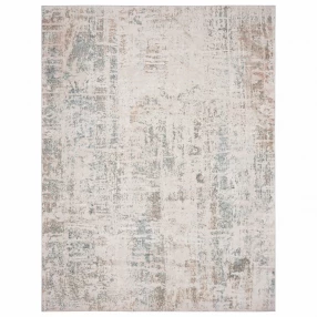 abstract distressed stain resistant area rug with brown beige and wood pattern