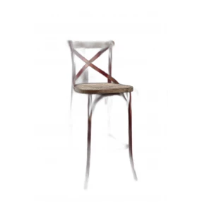 21" Brown And Red Iron Bar Chair