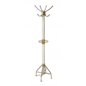 white gold coat rack tree made of metal with cross design