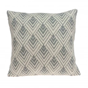 Tan cotton pillow cover with poly insert and decorative pattern