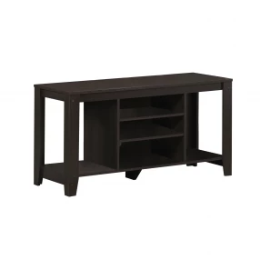 17" Dark Brown Particleboard Open Shelving TV Stand