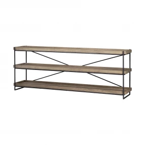 16" Brown Solid Wood Console Table
