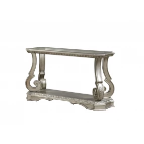 18" Glass And Solid Wood Coffee Table With Shelf