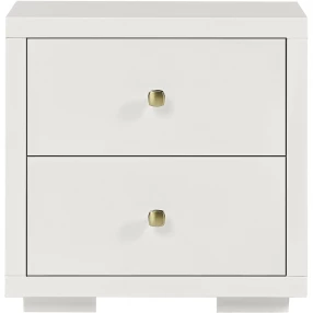 19" White Two Drawer Nightstand